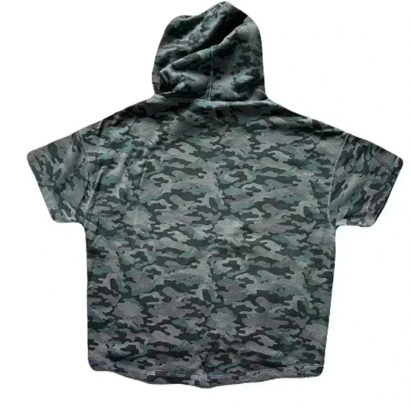 Womens Fabletics Hadley Hi Lo Short Sleeve Tee Hoodie Camo Print Size XS Pockets - Picture 4 of 6